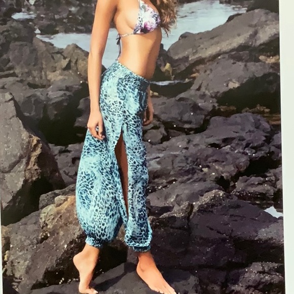 Lisa Blue ARABIAN NIGHTS Side Split Pant - Topaz - Picture 12 of 15